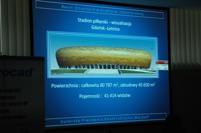 XVII PROCAD EXPO - prezentacja dotyczyła m.in.wykorzystania programu Autodesk Revit Structure do projektowania gdańskiego stadionu Baltic Arena na EURO 2012